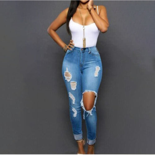 2019 New Boyfriend hole ripped jeans women pants Cool denim vintage straight jeans for girl Mid waist casual pants female