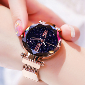 Women Watch Luxury Rose Gold Starry Sky Magnetic Fashion Casual Female Wrist Watch Waterproof Roman Clock relogio feminino