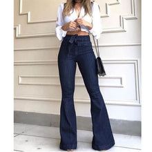 Load image into Gallery viewer, 2019 New High Waist Flare Jeans Black Bell Bottom Ripped Female Jeans For Women Denim Skinny Jeans Mom Wide Leg Plus Size Pants