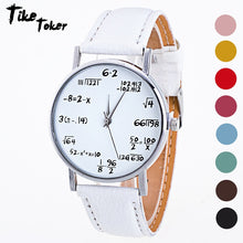 Load image into Gallery viewer, TIke Toker  Math formula Watch women Fashion Girls Function Leather Band Analog Quartz Wristwatches Ladies Watches Children Gift