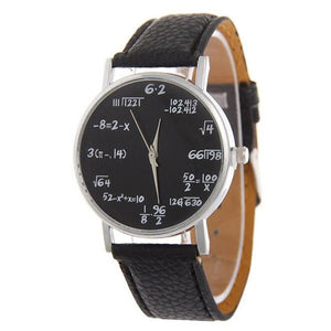 TIke Toker  Math formula Watch women Fashion Girls Function Leather Band Analog Quartz Wristwatches Ladies Watches Children Gift