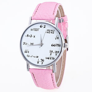 TIke Toker  Math formula Watch women Fashion Girls Function Leather Band Analog Quartz Wristwatches Ladies Watches Children Gift