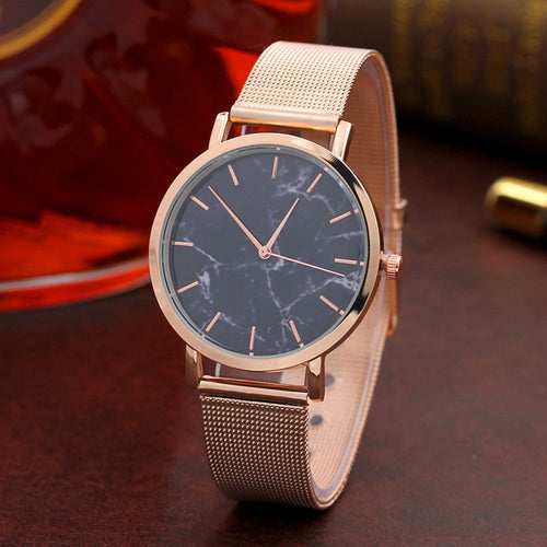 Fashion Watch Women Marble Surface Stainless Steel Band Quartz Movement Wrist Watch Casual relogio feminino femme t1.3c