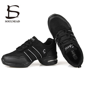 Dancing Shoes For Women Sports Feature Modern Dance Jazz Shoes Soft Outsole Breath Dance Shoes Female Waltz Sneakers Size 28-44