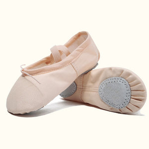 USHINE EU22-45 Cloth Head Yoga Slippers Teacher Gym Indoor Exercise Canvas Black Ballet Dance Shoes Children Kids Girls Woman